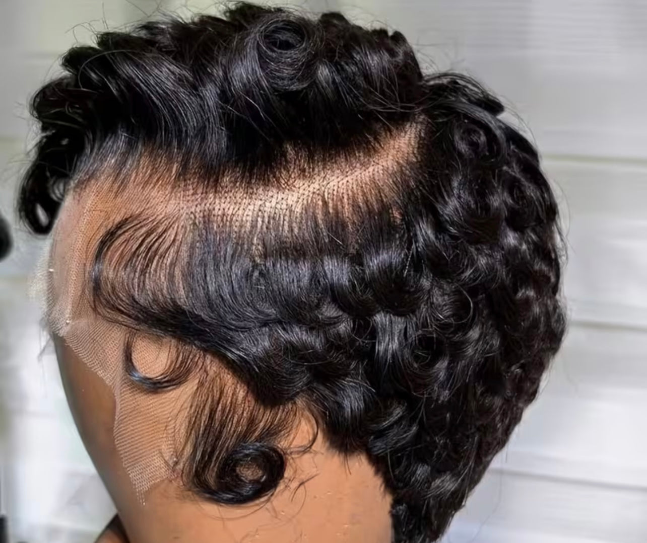 Custom Lace Frontal Fingerwave Short Wig